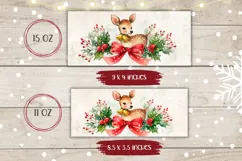 Cartoon Christmas Deer Mug PNG, Christmas Mug Wrap Product Image 2