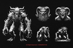 10 Bundle Dark Art Monster Demon Head Scary Face Horror Product Image 3
