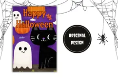 Black Cat Garden Flag, Spooky Halloween Garden Flag Design Product Image 2