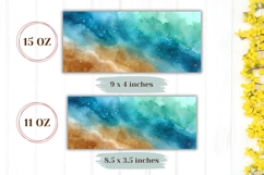 Abstract Mug Wrap, Watercolor Blue Mug Design, Glitter Mug Product Image 2