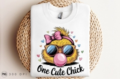 Cute Chick With Sunglasses And Bubblegum PNG Product Image 3