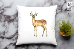 Watercolor Fallow Deer Clipart Sublimation PNG Product Image 3