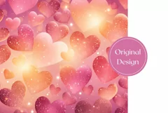 Glitter Love Hearts Tumbler Design, Valentine's Day Tumbler Product Image 2