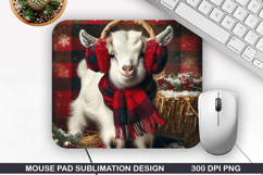 Goat Mouse Pad Sublimation, Christmas Mouse Pad PNG Product Image 1