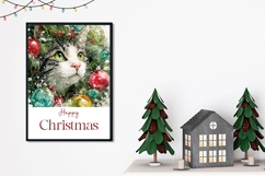 Christmas Cat Greeting Card Template Product Image 2