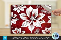 Poinsettia and Pinecone Cutting Board PNG Design Product Image 1