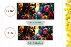 Stained Glass Jesus Mug PNG, Christian Sublimation Design Product Image 2