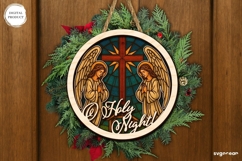 Nativity Angels Stained Glass Door Sign Laser Cut | SVG Product Image 1