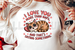 Cute Cat Lying Down With Love Quote Illustration Design Product Image 2