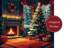 Christmas Tree Tumbler Wrap, Cozy Winter Tumbler Template Product Image 2