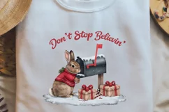 Animal Christmas Sublimation, I Believe In Santa And PNG Product Image 2