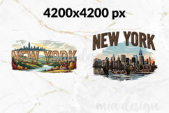New York State PNG, Vintage NYC Skyline Sublimation Design Product Image 2