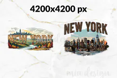 New York State PNG, Vintage NYC Skyline Sublimation Design Product Image 2