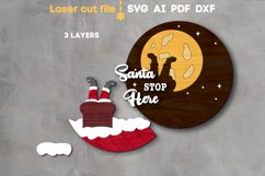Santa Christmas Sign SVG laser cut files for Glowforge Product Image 2