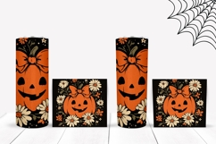 Retro Halloween Pumpkin Tumbler, Vintage Halloween Print Product Image 2