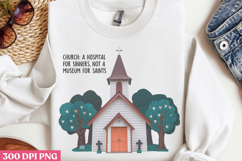 Church a hospital PNG, Retro Church Sublimation Product Image 2