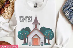 Church a hospital PNG, Retro Church Sublimation Product Image 2