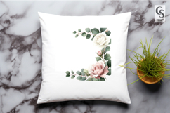 Blush Rose Floral Corner Clipart Sublimation PNG Product Image 2