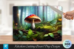 Mushroom in the Middle of a Forest Cutting Board PNG Design Product Image 1