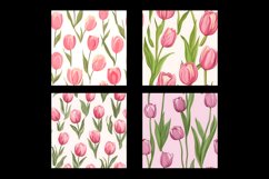 Pink Tulip Flower Digital Paper Patterns Product Image 2