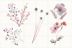 Pink Wildflower Clipart PNG, Watercolor Flower Ornament Product Image 2
