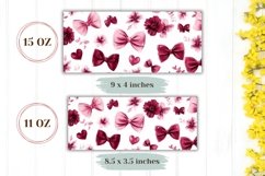 Cartoon Bows Mug Wrap Design, Love Mug Template Product Image 2