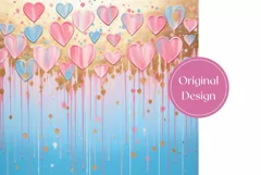 Pastel Hearts Tumbler Design, Valentine's Day Sublimation Product Image 2