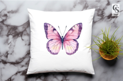 Watercolor Pink Purple Butterfly Clipart Sublimation PNG Product Image 2