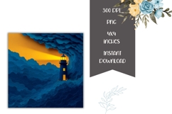 3D Lighthouse Square Coasters, 3D Sea Coaster Designs Product Image 2