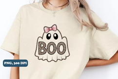 Preppy Ghost Boo PNG, Leopard Spooky Coquette PNG Product Image 3