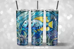 Blue Tang fish Skinny Tumbler Sublimation Designs Product Image 2