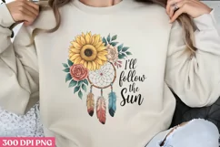 ll follow the sun PNG, Sunflower Quote Collection Clipart P Product Image 1