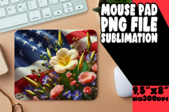 Bright MOUSE PAD Artistic PNG, USA Flag Product Image 1