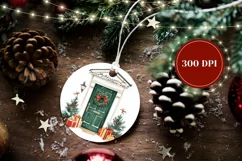 Christmas Door Ornament Design, Watercolor Winter Ornament Product Image 2
