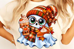 Cute Ghost Thanksgiving PNG, Trendy Preppy Thanksgiving PNG Product Image 3