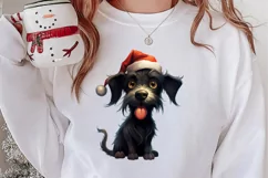 Funny Christmas Black Dog Clipart Sublimation, Christmas Dog Product Image 2