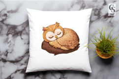Sleeping Owl Clipart Sublimation PNG Product Image 2
