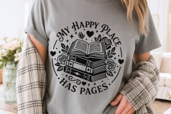 My Happy Place Has Pages Svg, Book Lover Svg, Book Worm Svg. Product Image 3