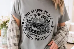 My Happy Place Has Pages Svg, Book Lover Svg, Book Worm Svg. Product Image 3