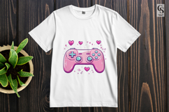 Cute Gamer Controller Heart Clipart Sublimation PNG Product Image 2