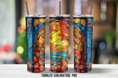 Autumn Stained Glass Tumbler Wrap Sublimation PNG Product Image 2