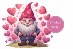 Valentine's Day Tumbler Sublimation, Love Gnome Tumbler Wrap Product Image 2