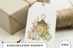 Watercolor Thanksgiving lantern sublimation png Product Image 2