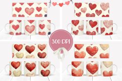 Red Hearts Mug Designs, Valentine Mug Sublimation Product Image 2