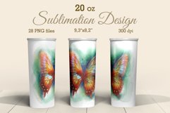 Sublimation Tumbler Design Watercolor Summer Butterfly 8 PNG Product Image 7