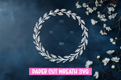 30 Paper cut floral wreath SVG for paper cutting Product Image 3