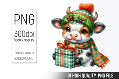 Watercolor Christmas Animals Clipart PNG Bundle, 25 Designs Product Image 3