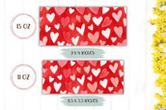 Red Love Hearts Mug Wrap, Valentines Day Mug Sublimation Product Image 2