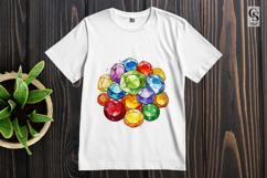 Colorful Gemstone Crystal Clipart Sublimation PNG Product Image 2