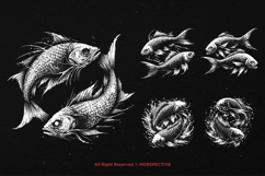 10 Bundle Dark Art Pisces Fish Koi Gothic Horror Zodiac Product Image 3